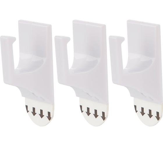 Изображение товара Самоклеящиеся крючки Park ABS-пластик, 2.5х4.5 см, 3 шт. 008079