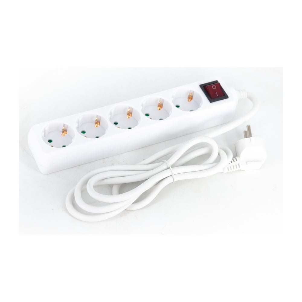 Изображение товара Удлинитель GREPP 5 гнезд 1.8м с выключателем и заземлением
