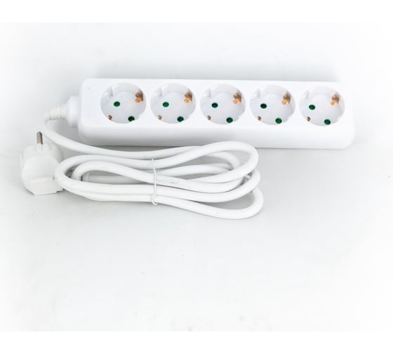 Изображение товара Удлинитель GREPP (5 гнезд;1,5м;с заземлением;белый) /40 2510-03
