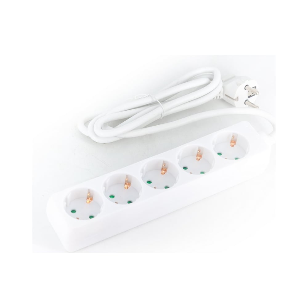 Изображение товара Удлинитель GREPP 5 гнезд 3м с заземлением белый