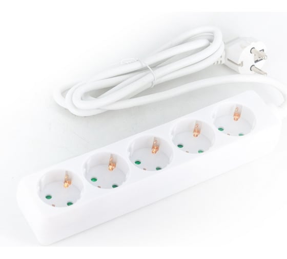 Изображение товара Удлинитель GREPP (5 гнезд;3м;с заземлением;белый) /30 2510-04