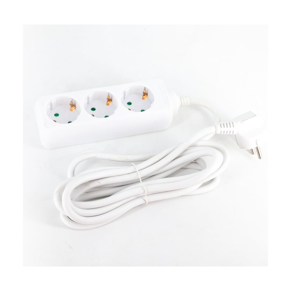 Изображение товара Удлинитель GREPP (3 гнезда;1,5м;с заземлением; белый) /40 2510-01