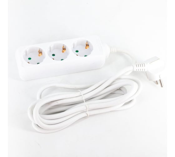 Изображение товара Удлинитель GREPP (3 гнезда;1,5м;с заземлением; белый) /40 2510-01