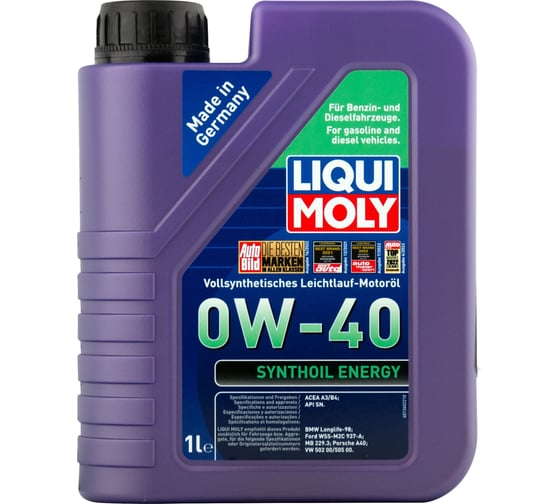 Изображение товара Синтетическое моторное масло LIQUI MOLY Synthoil Energy 0W-40 SN A3/B4 (1л) 9514