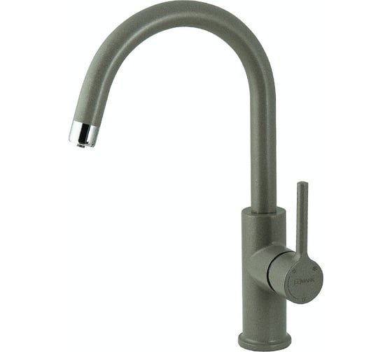 Изображение товара Смеситель для кухни Lemark COMFORT с подключением к фильтру питьевой воды, высота излива 21 см, длина 18 см, латунь/серый шёлк LM3073PGS