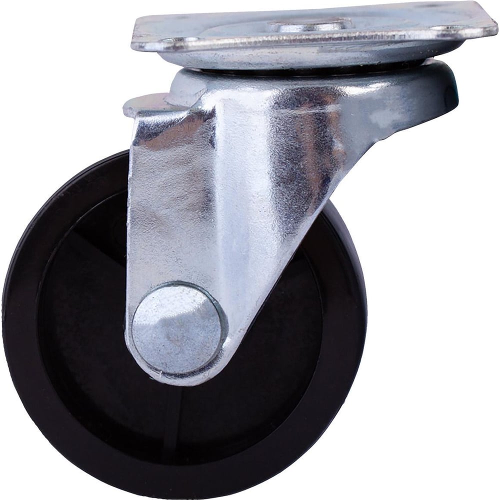 Изображение товара Опора колесная поворотная на площадке (50 мм; пластик черный) Стройбат 349670