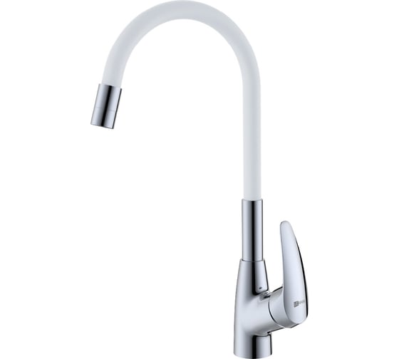 Изображение товара Смеситель для кухни Lemark Линара с гибким изливом, хром/белый LM0415C-White