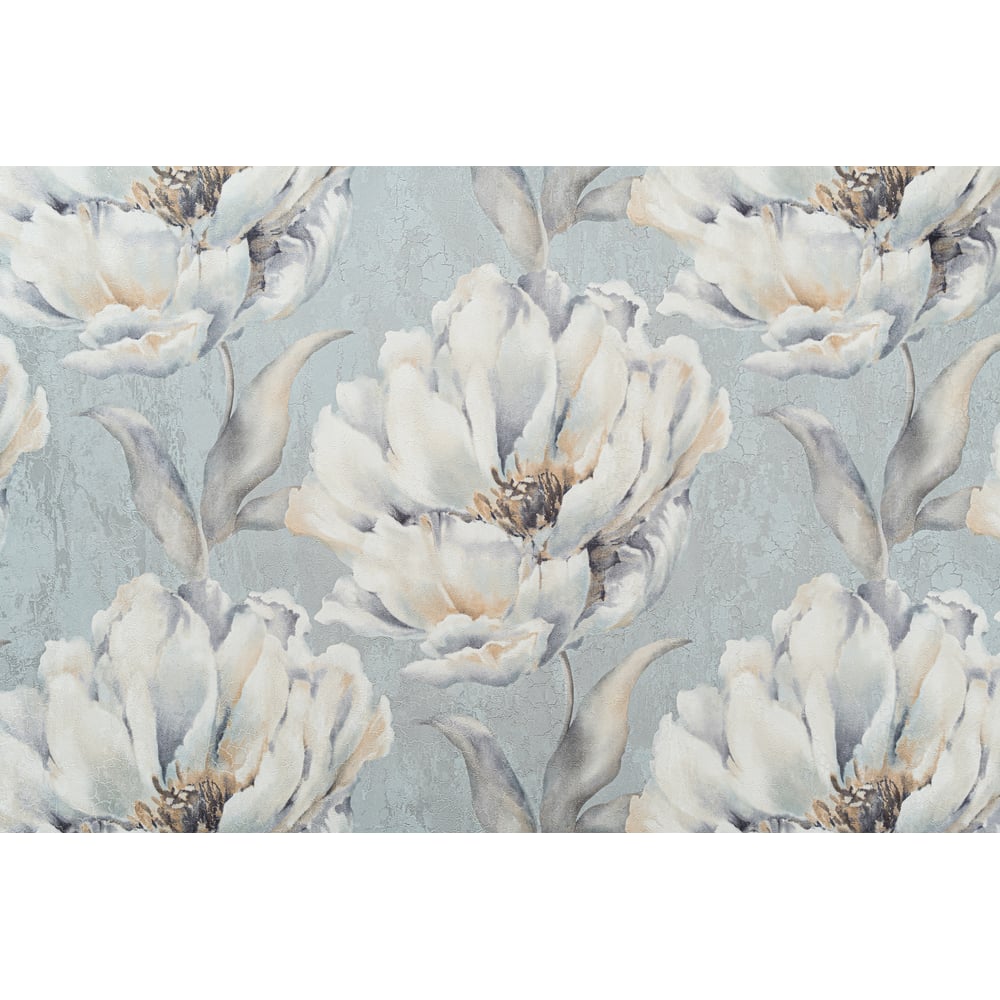 Изображение товара Обои FREEDOM декор Габриэль на флизелиновой основе 10х1.06 м голубые цветы горячее тиснение