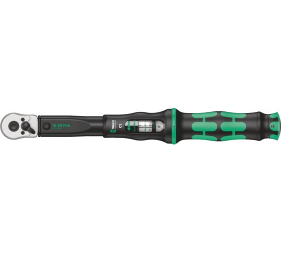 Изображение товара Динамометрический ключ с трещоткой WERA Click-Torque C 1 1/2, 10-50 Нм, L-360 мм WE-075620