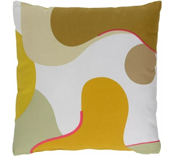 Изображение товара Подушка декоративная из хлопка горчичного цвета с авторским принтом из коллекции Freak Fruit Tkano 45x45 TK20-CU0002