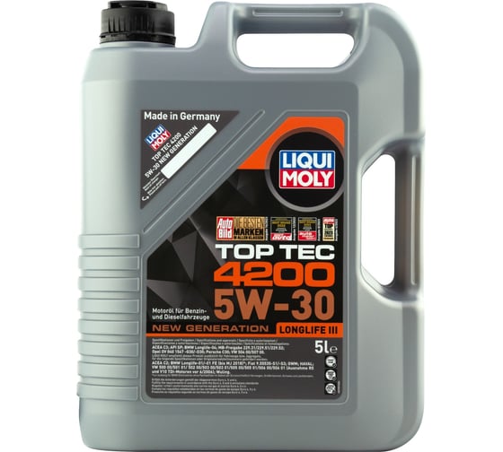 Изображение товара Синтетическое моторное масло LIQUI MOLY НС- Top Tec 4200 5W-30 New Generation SP C3 (5л) 8973
