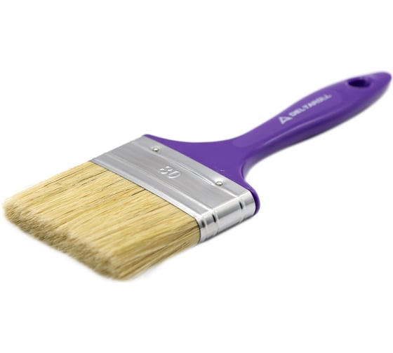 Изображение товара Кисть со смешанной светлой щетиной Deltaroll фиолетовая ручка, Делтаролл 80x15 мм 12580