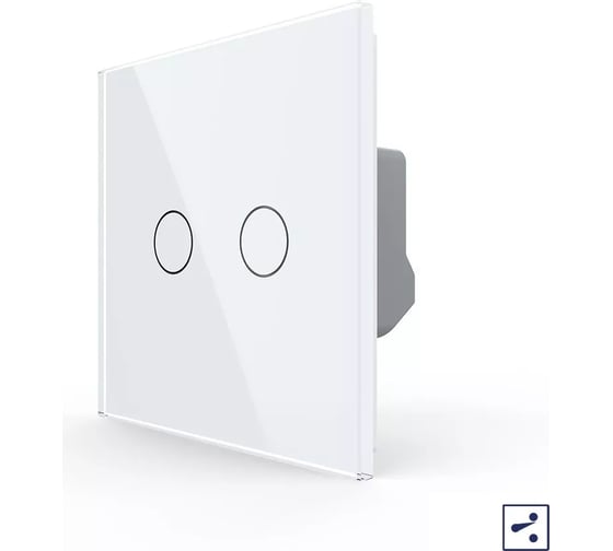 Изображение товара Двухклавишный проходной/перекрестный сенсорный выключатель LIVOLO 1 пост, цвет белый VL-C702S-11