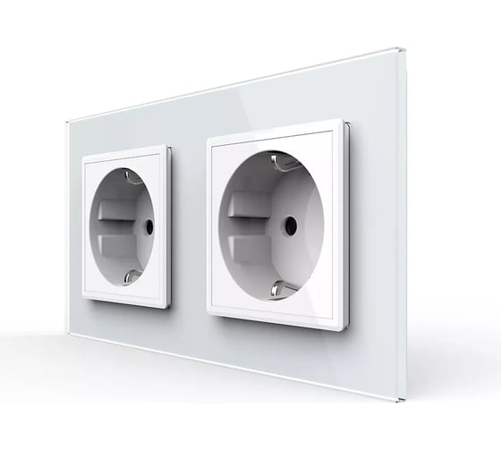 Изображение товара Розетка электрическая LIVOLO 16A, 2 поста, цвет белый VL-C7C2EU-11
