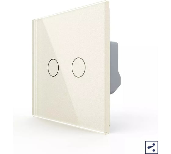 Изображение товара Двухклавишный проходной/перекрестный сенсорный выключатель LIVOLO 1 пост, цвет жемчужный VL-C702S-14