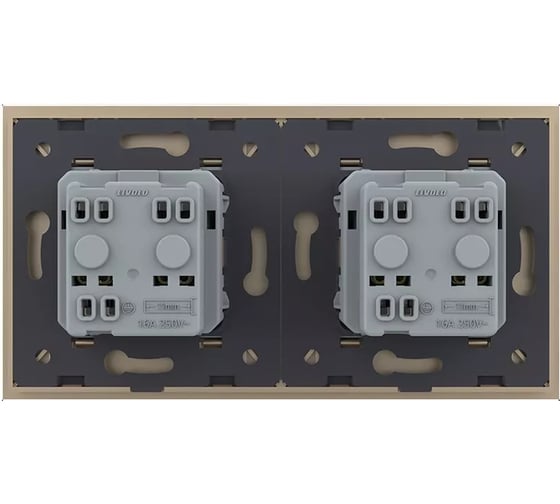 Изображение товара Розетка электрическая LIVOLO 16A, 2 поста, цвет золотой VL-C7C2EU-13
