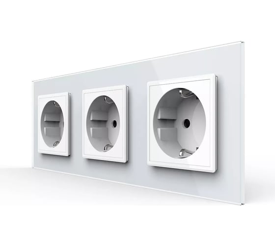Изображение товара Розетка электрическая LIVOLO 16A, 3 поста, цвет белый VL-C7C3EU-11