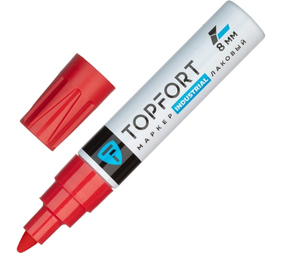 Изображение товара Маркер лаковый Topfort Industrial 8 мм, красный 1827880