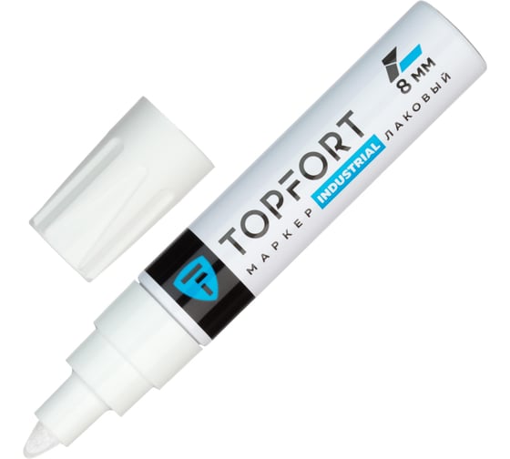 Изображение товара Маркер лаковый Topfort Industrial 8 мм, белый 1827878