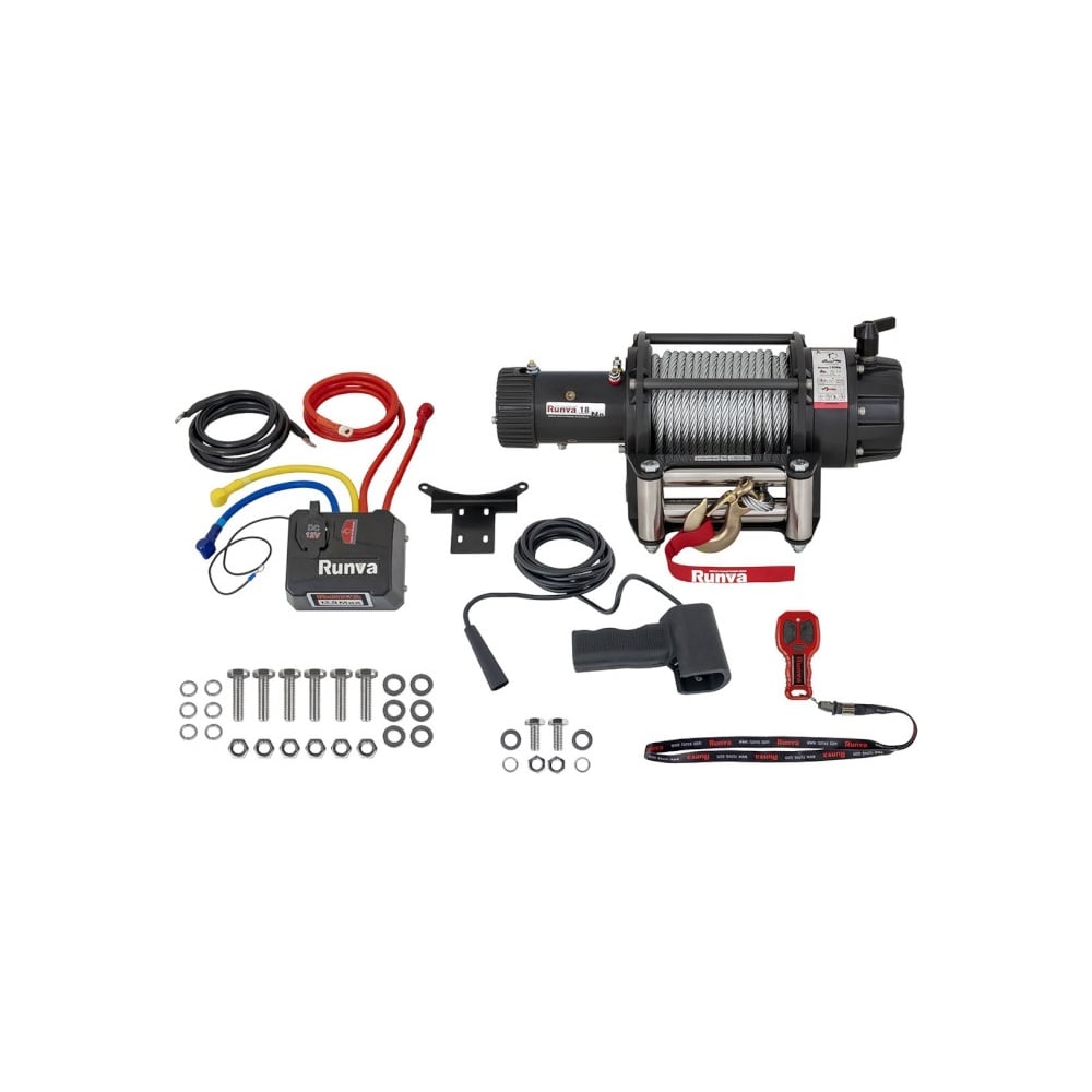 Изображение товара Электрическая лебёдка Runva 24V 18000 lbs влагозащищенная стальной трос