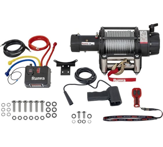 Изображение товара Электрическая лебёдка Runva 24V 18000 lbs влагозащищенная, стальной трос EWB18000S24V