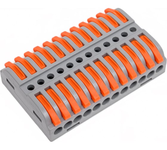 Изображение товара Клемма соединительная универсальная проходная Cabeus 12 полюсов, с рычагом, 0,08-2,5/4,0, 1 шт. MX223-12