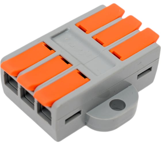 Изображение товара Клемма соединительная универсальная проходная Cabeus 3 полюса, с рычагом, 0,5-6,0, 1 шт. MX662-3R