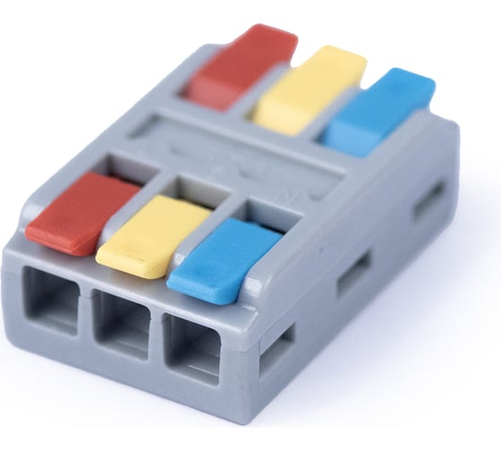 Изображение товара Клемма соединительная универсальная проходная Cabeus 3 полюса, с рычагом, 0,08-4,0, 1 шт. MX-3