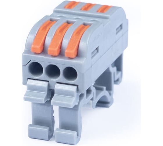 Изображение товара Клемма соединительная универсальная проходная Cabeus 3 полюса, с рычагом, на DIN-рейку 0,08-2 MX223-3D