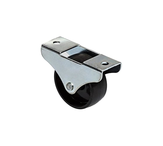 Изображение товара Опора колесная неповоротная на площадке (25 мм; пластик черный) Стройбат 349680