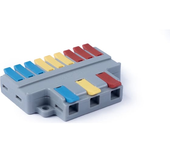 Изображение товара Клемма соединительная универсальная проходная Cabeus 3-9 полюса, с рычагом, 0,08-6,0, 1 шт. MX-639