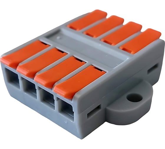 Изображение товара Клемма соединительная универсальная проходная Cabeus 4 полюса, с рычагом, 0,5-6,0, 1 шт. MX662-4R