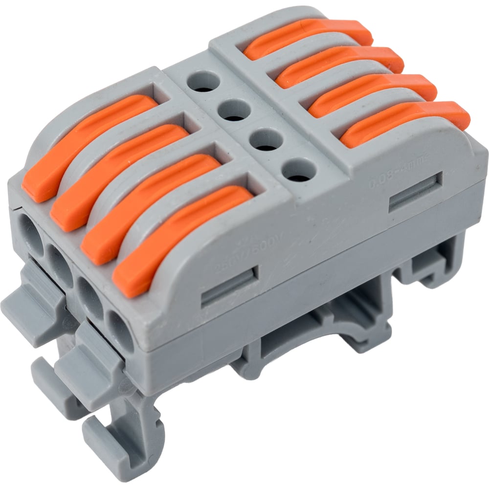 Изображение товара Клемма соединительная универсальная проходная Cabeus 4 полюса для DIN-рейки MX223-4D