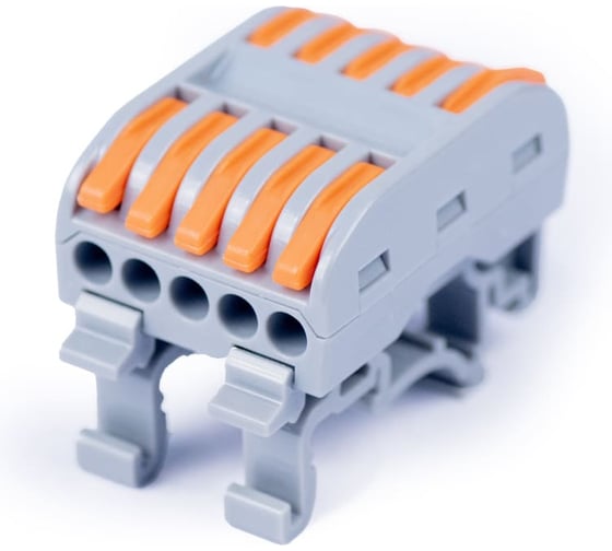Изображение товара Клемма соединительная универсальная проходная Cabeus 5 полюсов, с рычагом, на DIN-рейку 0,08-2,5/4,0 PCT-225D