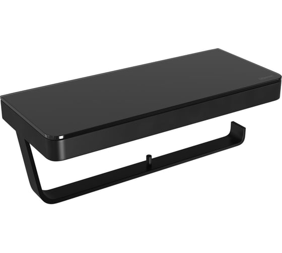 Изображение товара Держатель для туалетной бумаги Lemark GLASS LINE двойной, с полкой, черный/черное стекло 9722042