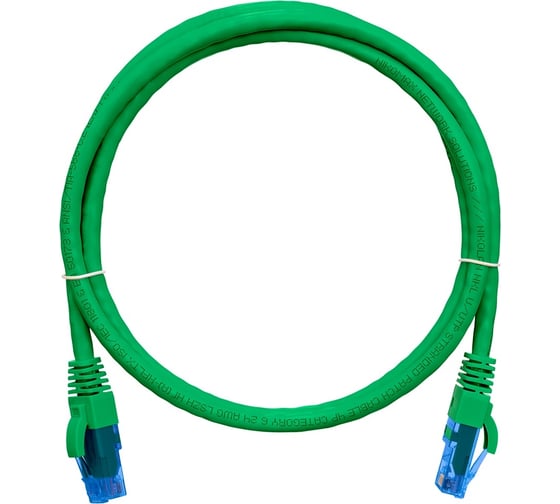 Изображение товара Шнур NIKOMAX U/UTP 4 пары, Кат.6, 7х0,205мм, зеленый, 0,5м NMC-PC4UE55B-005-C-GN