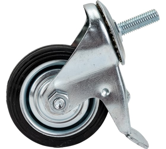 Изображение товара Колесная опора Tech-Krep поворотная с тормозом D75 п/п, сер рез, подшипник скольжения, с резьб. М10 пакет 148503