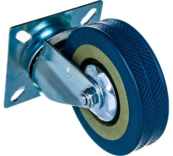 Изображение товара Колесная опора Tech-Krep поворотная D75 п/п, серая резина, подшипник скольжения, площадка - пакет 148488