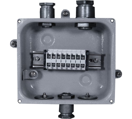 Изображение товара Коробка клеммная Электротехник КЗНС-08 У2, 8 зажимов, IP65 (металлические вводы), ET002543