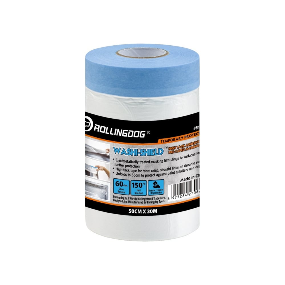 Изображение товара Укрывное полотно на малярной ленте WASHI-SHIELD 30 м 55 см рулон