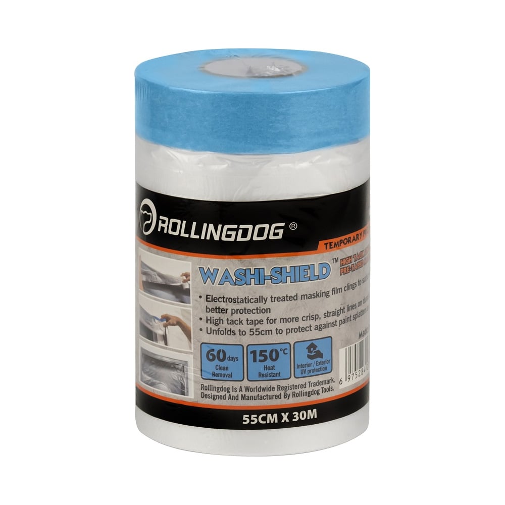 Изображение товара Укрывное полотно на малярной ленте WASHI-SHIELD 30 м 55 см рулон