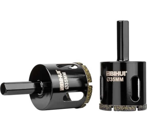 Изображение товара Алмазная коронка по стеклу и керамике, гальваническая алмазная коронка, 35 мм BIHUI DBW35
