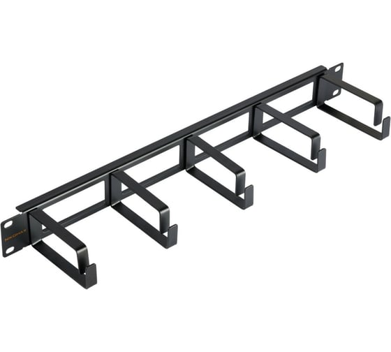 Изображение товара Органайзер NIKOMAX 19, 1U, кольца 80 мм, металлический, с отверстиями, черный, 2шт. NMC-OK800H-1U-BK-2