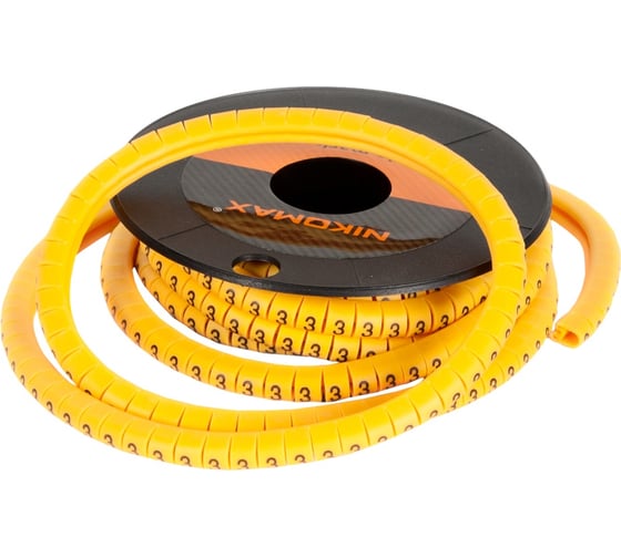 Изображение товара Кабельный маркер NIKOMAX буква "J", желтый, 500шт. NMC-CMR-J-YL-500