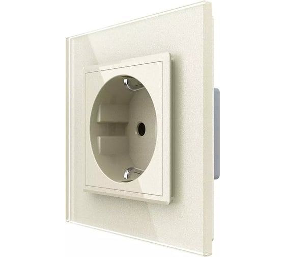 Изображение товара Розетка электрическая LIVOLO 16A, 1 пост, цвет жемчужный VL-C7C1EU-14