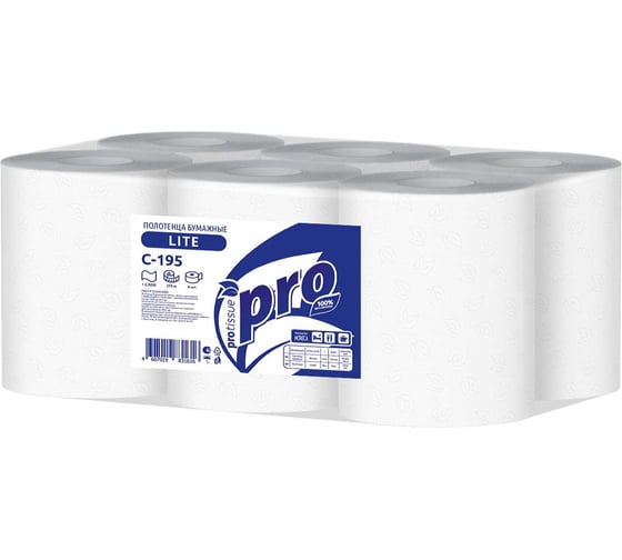 Изображение товара Бумажные полотенца Protissue с центральной вытяжкой, 1 сл 6 рулонов по 275 метров, С195 23888