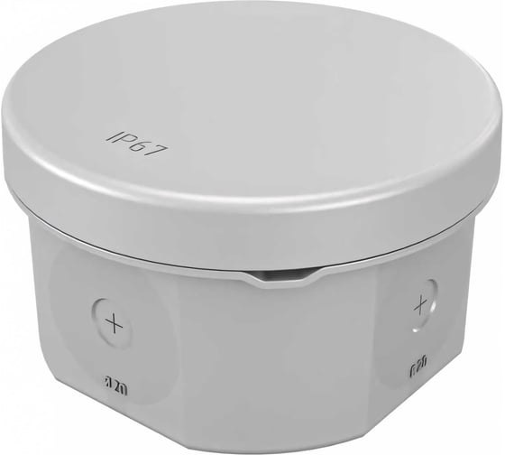 Изображение товара Коробка распределительная Greenel о/п, 2К, HF, УФ D70x40мм IP67 серый GE42437