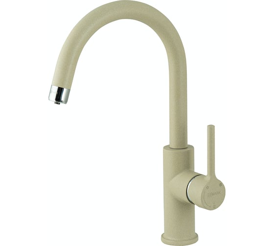 Изображение товара Смеситель для кухни Lemark COMFORT с подключением к фильтру питьевой воды, высота излива 21 см, длина 18 см, латунь/бежевый LM3073PBG