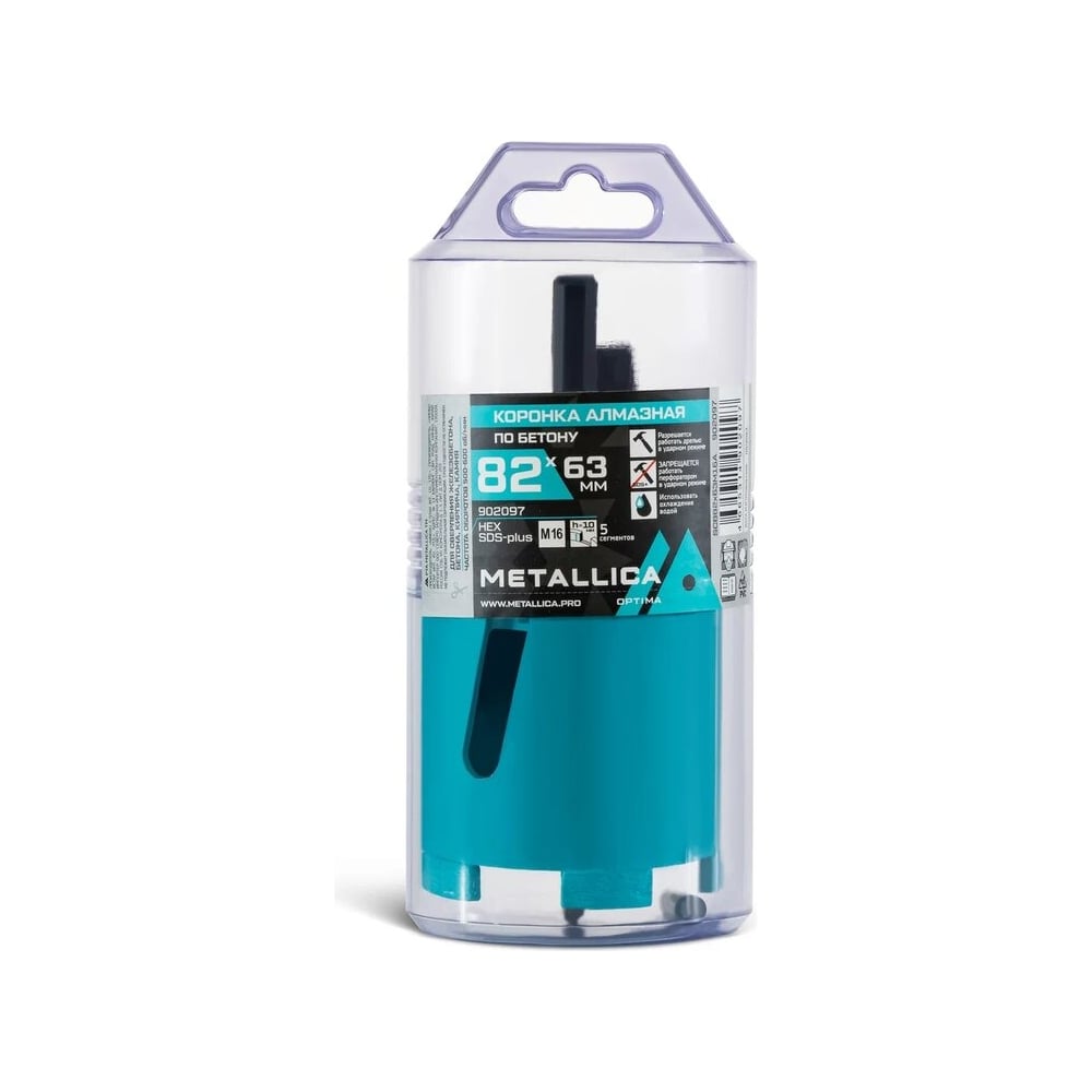 Изображение товара Коронка алмазная METALLICA Optima 902097 82x63 мм SDS-plus Изображение товара Коронка алмазная METALLICA Optima 902097 82x63 мм SDS-plus