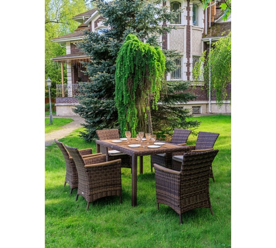 Изображение товара Обеденный комплект ROYAL FAMILY AMELIA коричневого цвета, на 6 персон 761-763-61-21